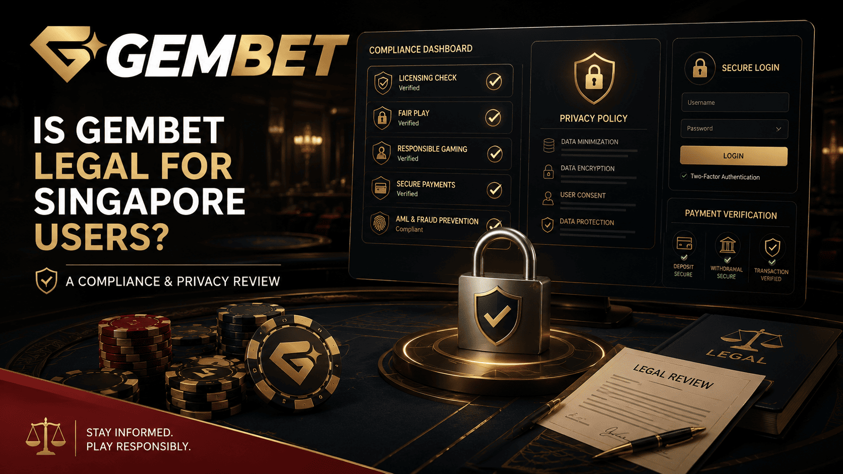 Is Gembet legal compliance and privacy guide for Gembet Singapore users checking licensing and data protection