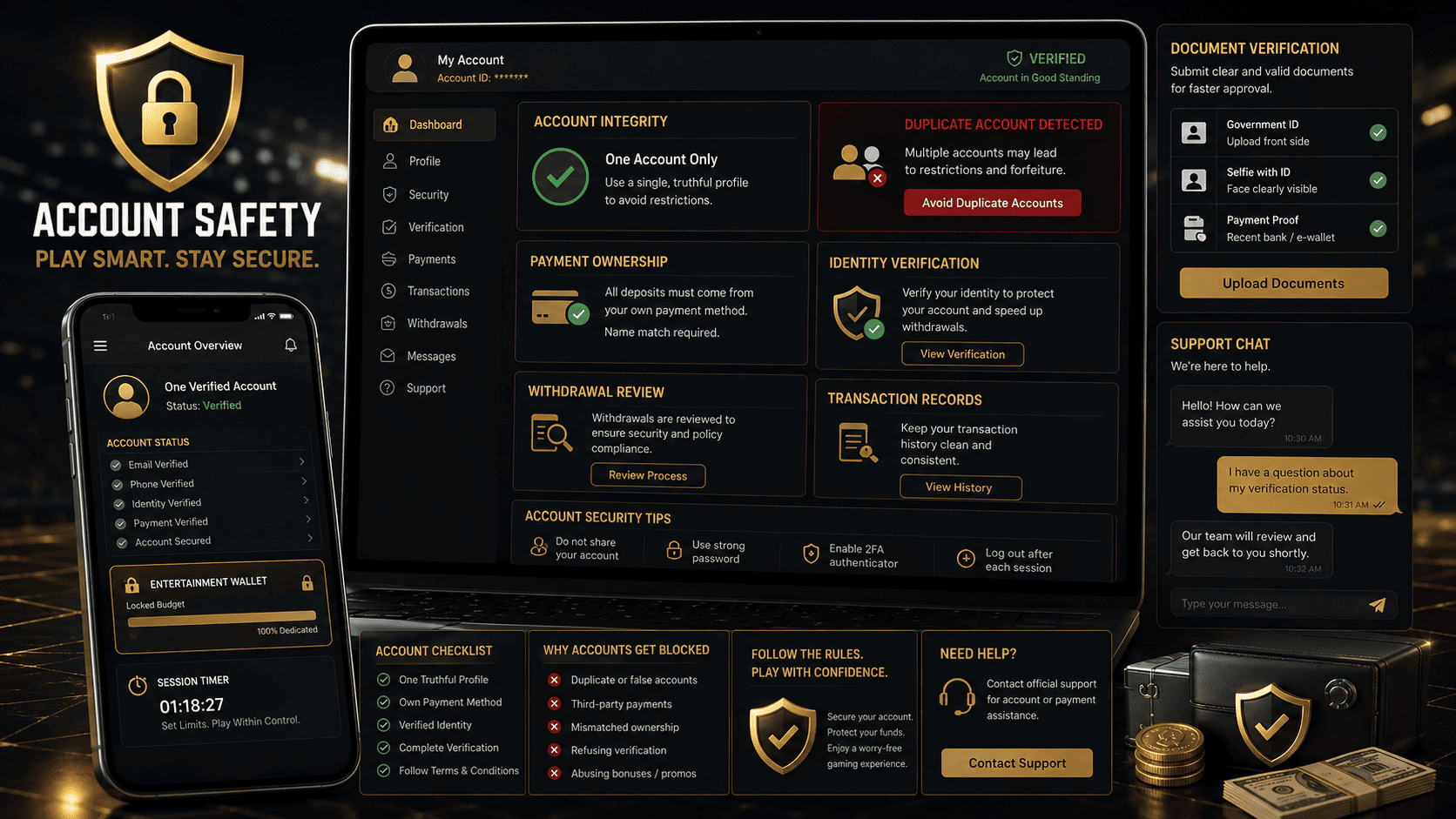 Gembet terms and conditions account safety guide