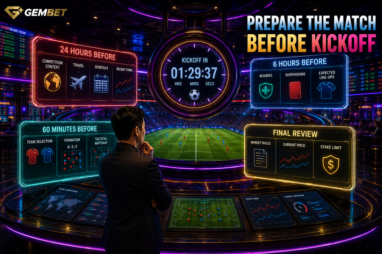 Sportsbook match preparation before kickoff