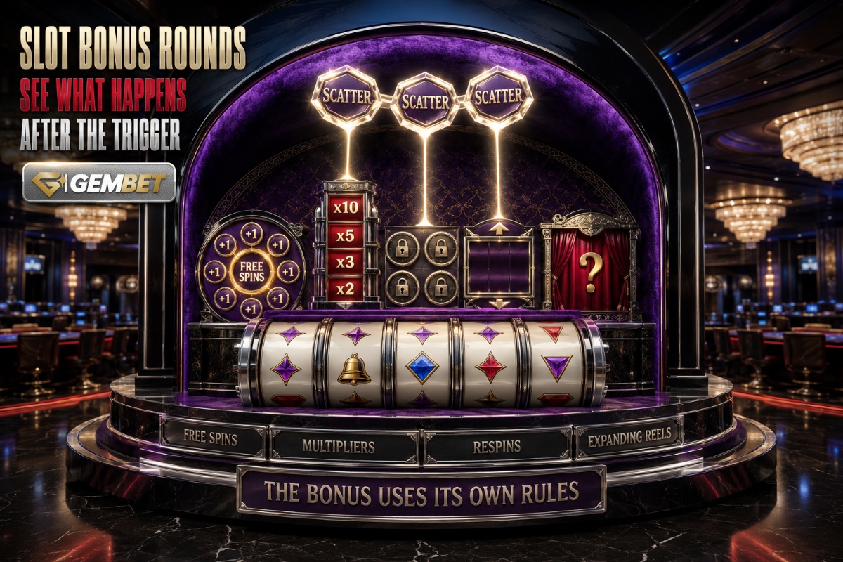 Slot bonus rounds represented by scatter triggers, free spins, multipliers, respins and expanding reels