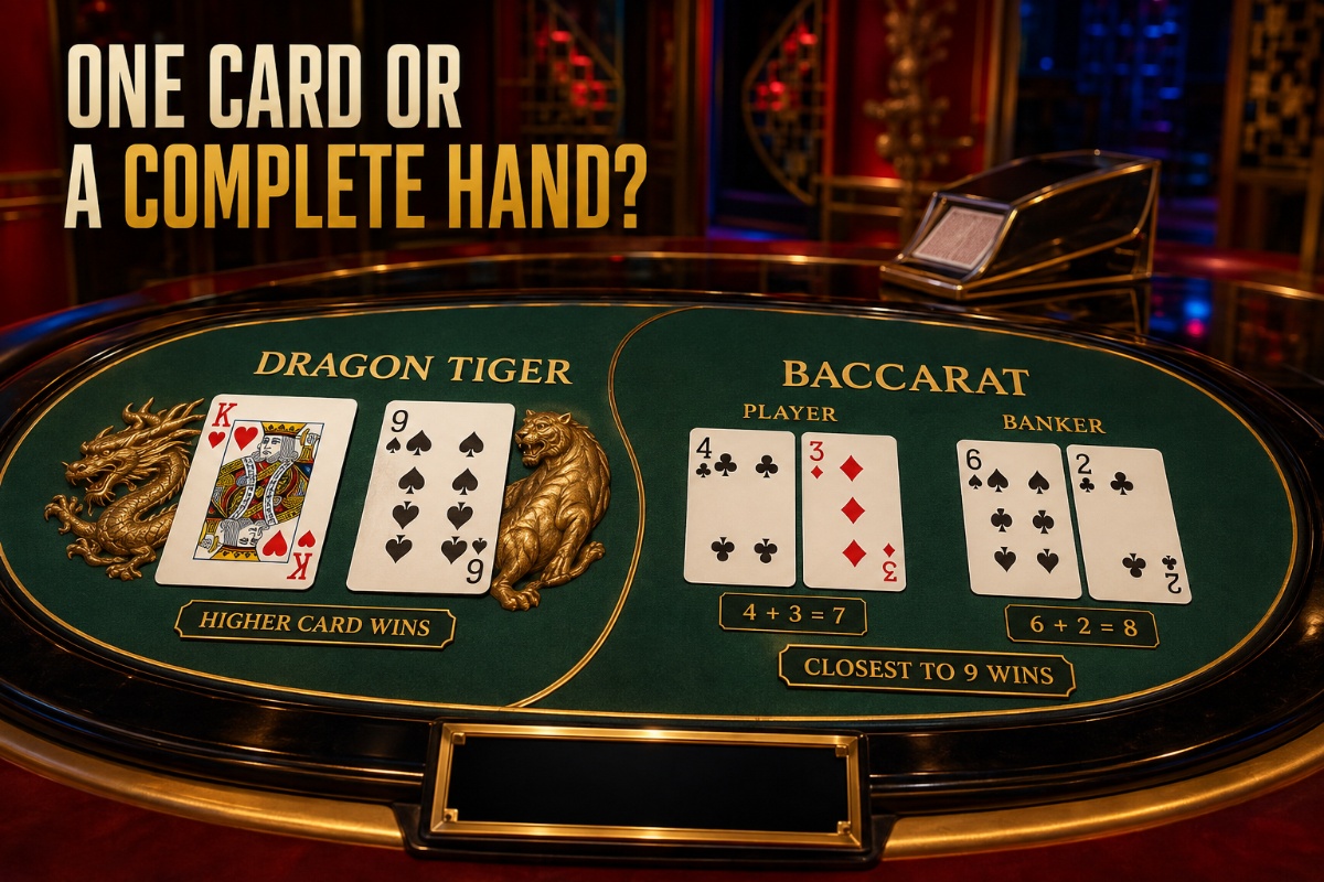 Dragon Tiger vs baccarat comparing one-card and point-total game rules