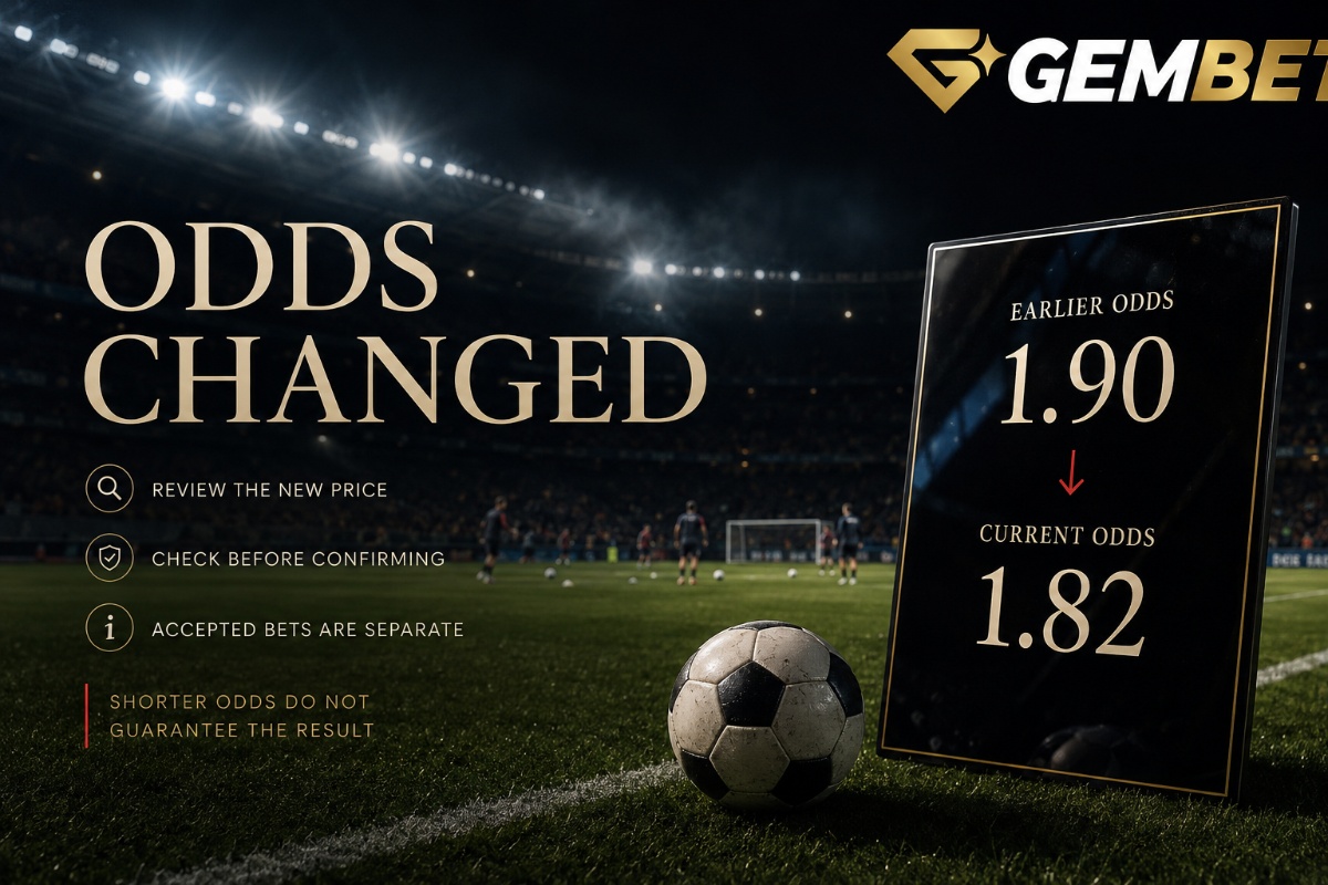 Odds Changed before confirming a fictional football sports bet