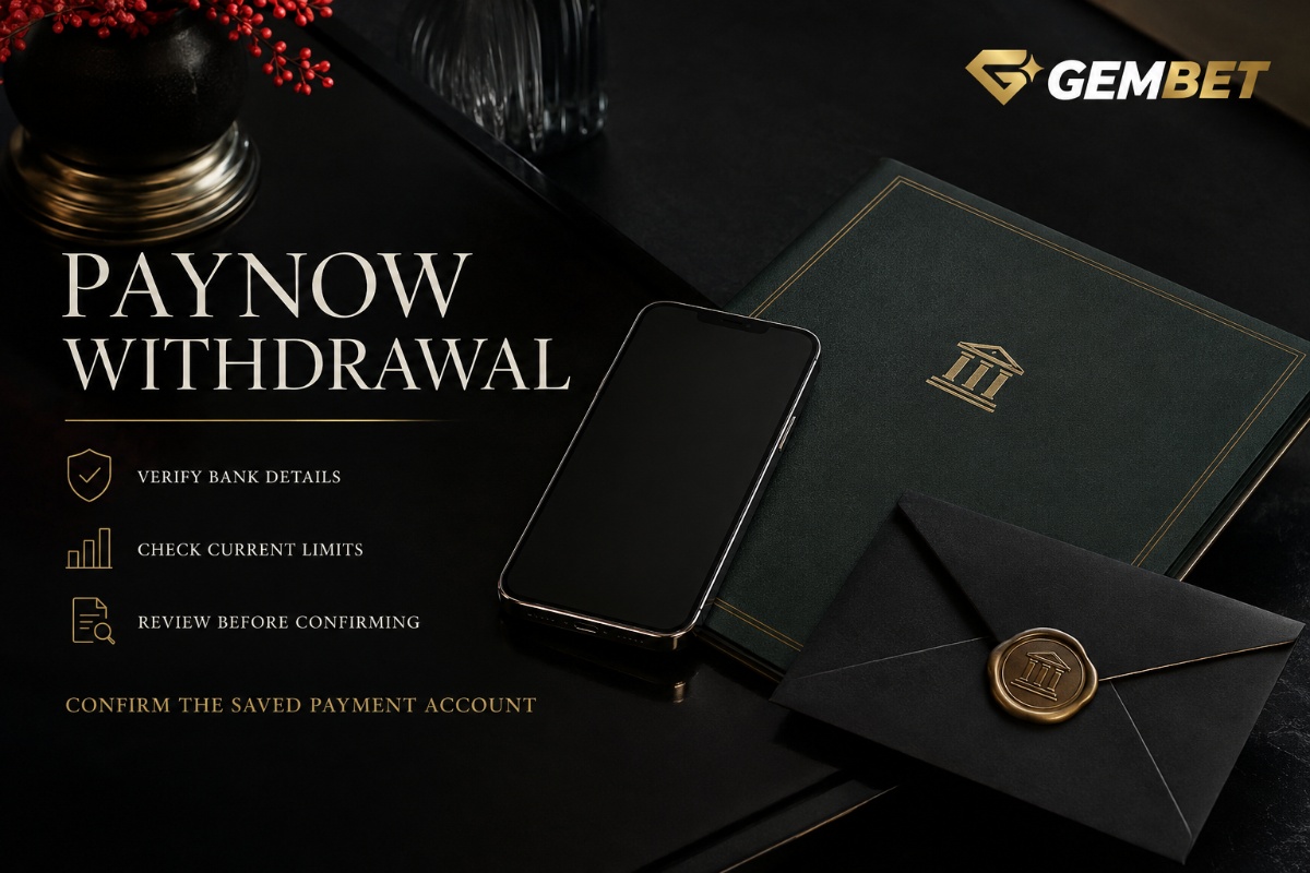 PayNow Withdrawal guide showing secure bank verification and a digital transfer concept