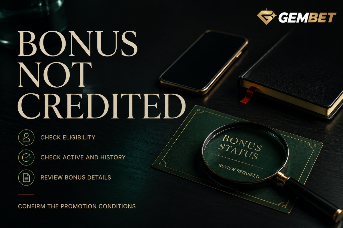 Bonus Not Credited guide showing a promotional reward being checked for eligibility and account status