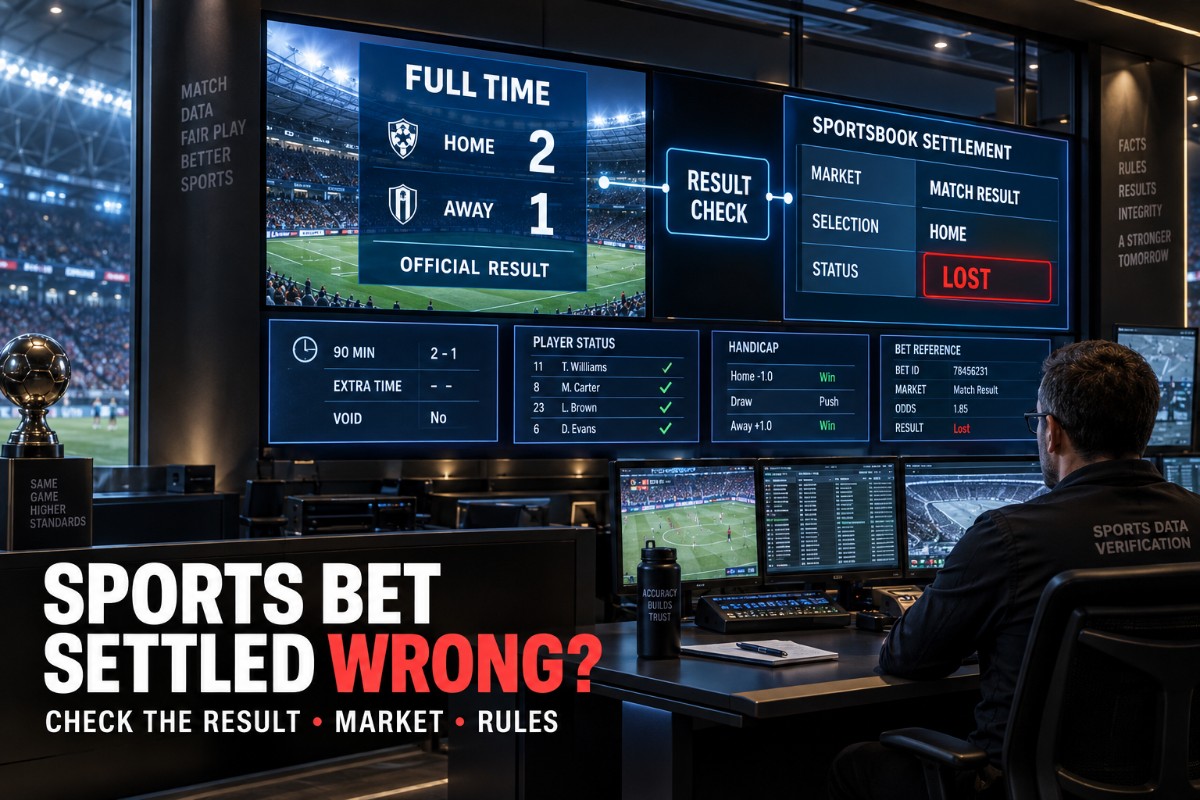 Sports Bet Settled Wrong guide comparing official result and sportsbook settlement