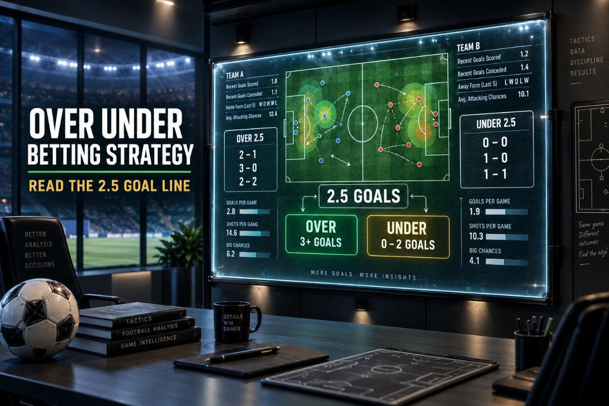 Over under betting strategy showing football goal lines and total goals analysis