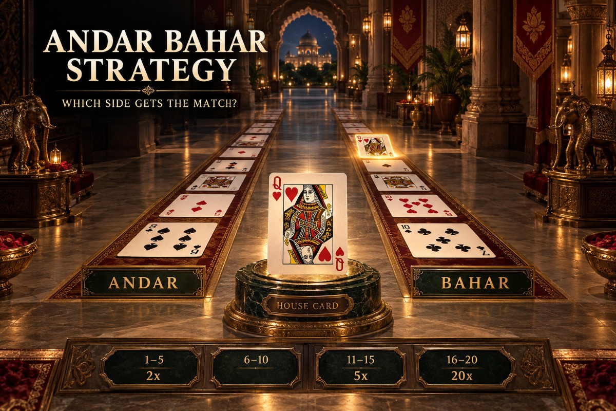 Andar Bahar strategy showing Joker card and alternating Andar and Bahar sides