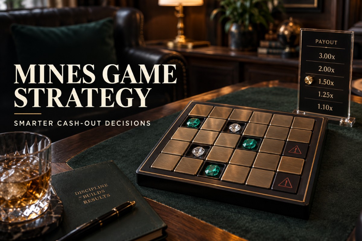 Mines game strategy showing realistic grid reveals and cash-out choices